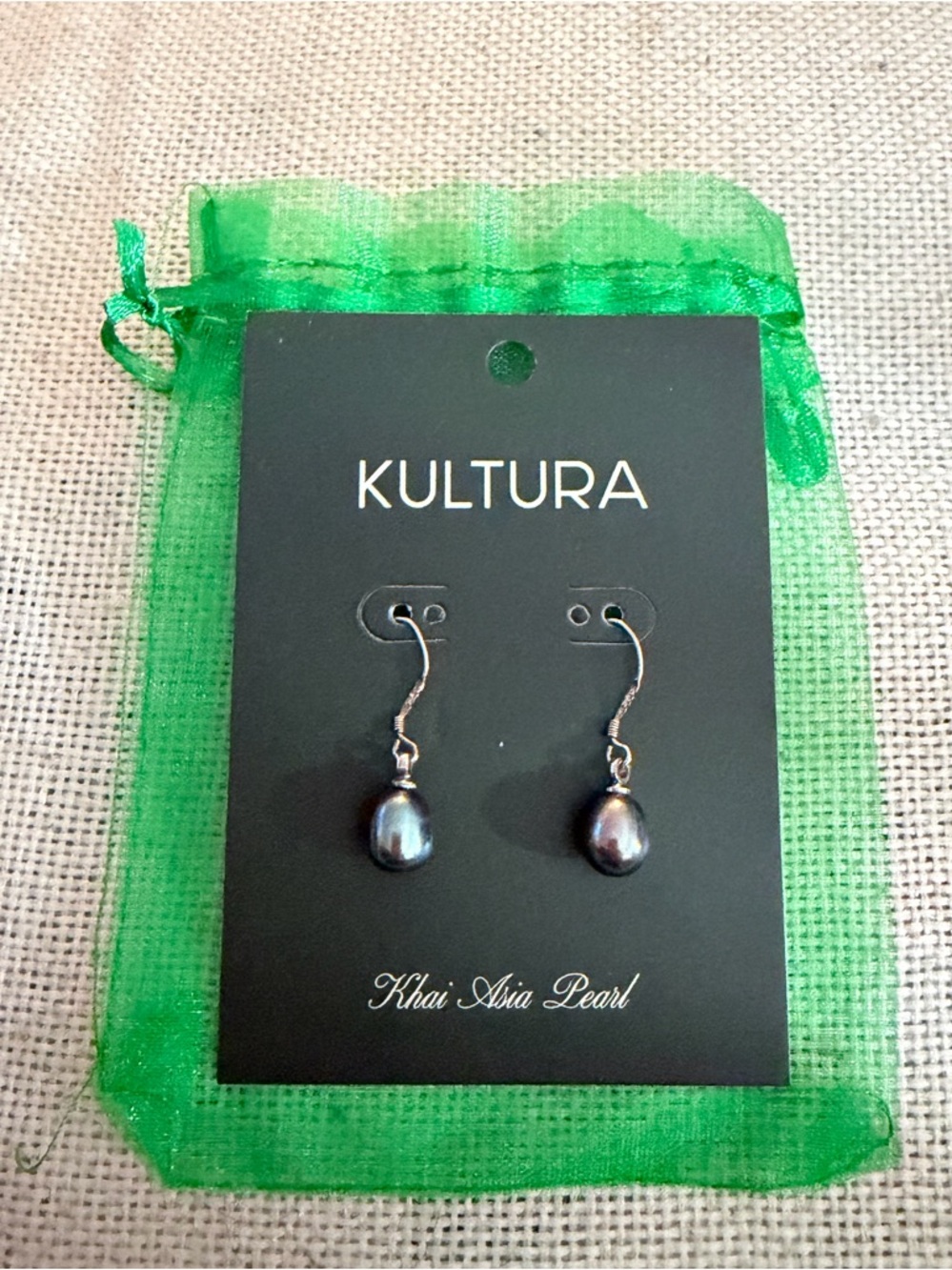 *new* Khai Asia Pearl Black Pearl Drop Earrings - Elegant Women's Jewelry